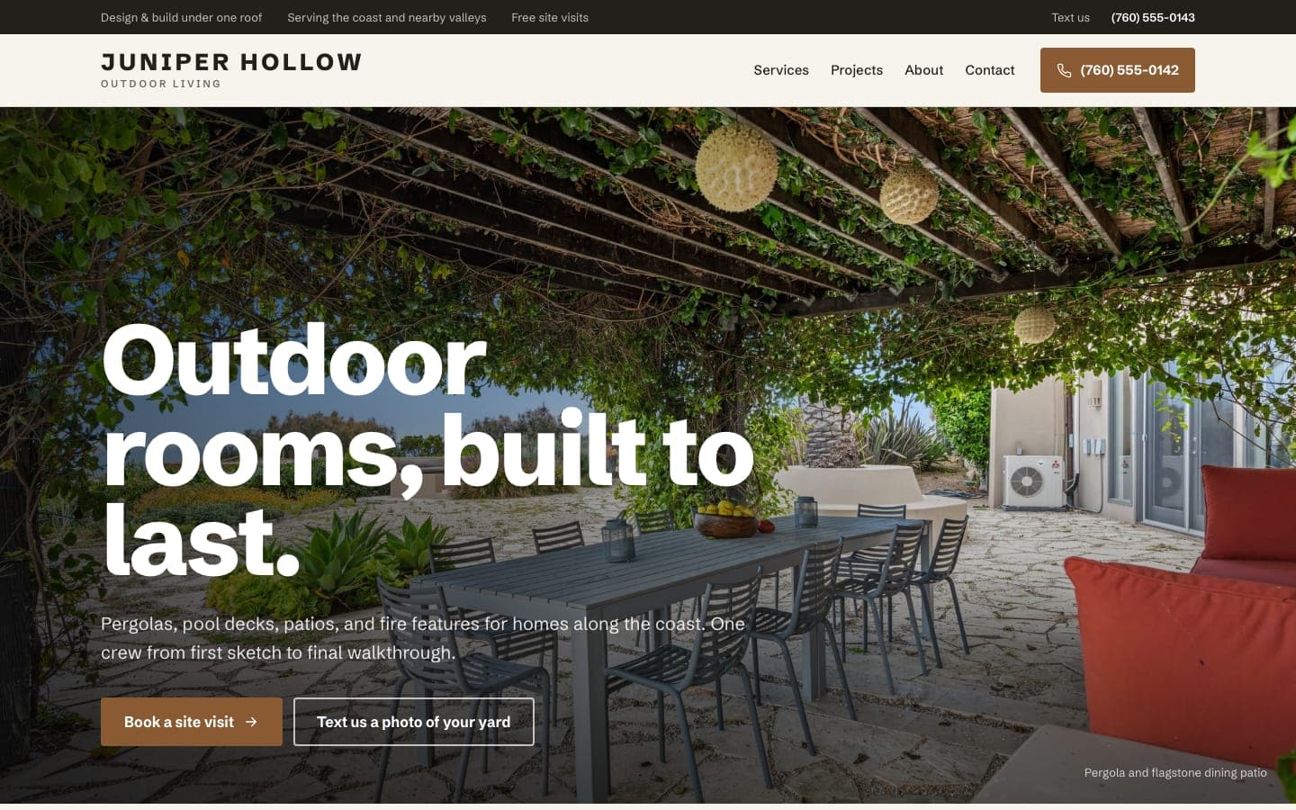 Refreshed website: Hardscape company