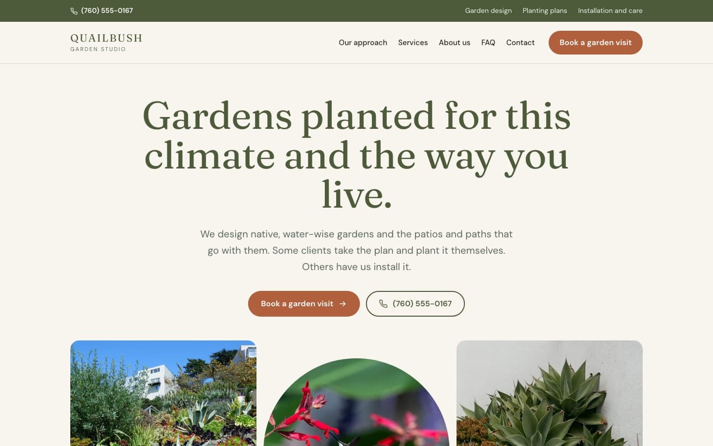 Refreshed website: Garden design studio