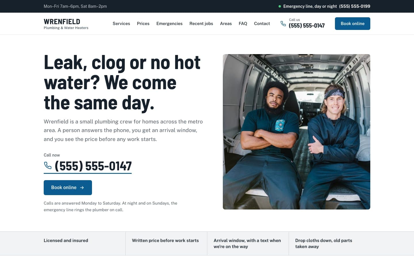 Refreshed website: Plumbing company